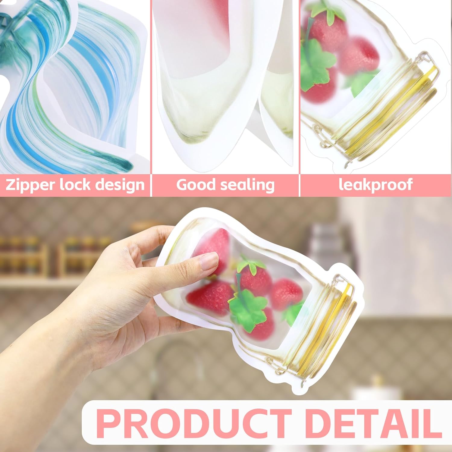 Reusable Bottle Ziplock Bags (Pack Of 10)
