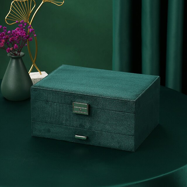 Three Layers Flannel Jewellery Organizer Box