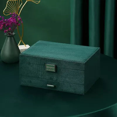 Three Layers Flannel Jewellery Organizer Box